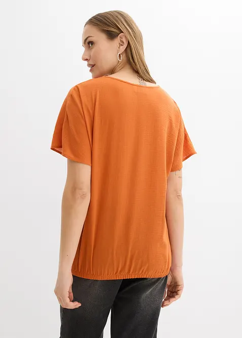 Oversize-Bluse mit Elastiksaum, bonprix