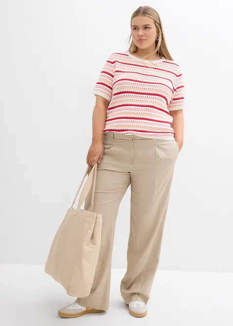 T-shirt en maille ajour&eacute;e, bonprix