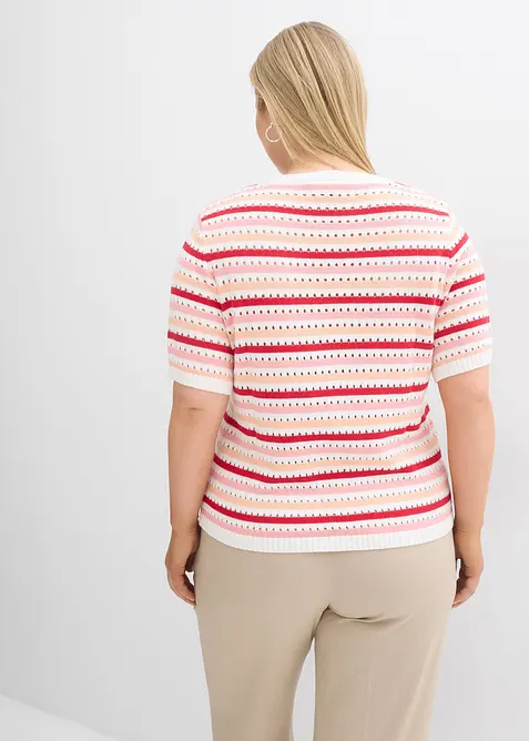 T-shirt en maille ajour&eacute;e, bonprix