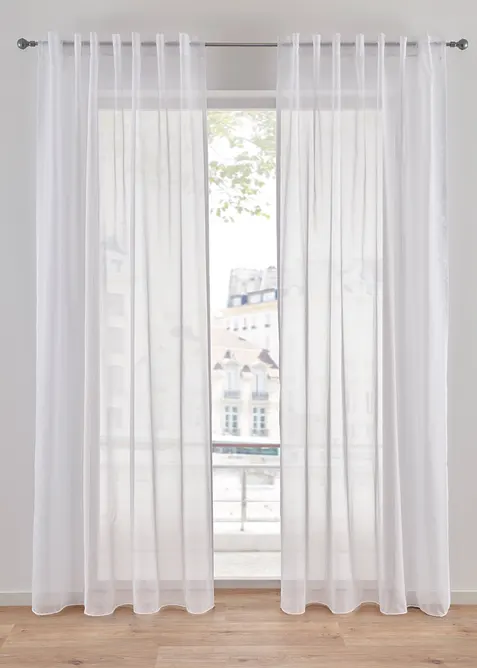 Gardine aus leichtem Voile mit verdeckten Schlaufen (1er Pack), bonprix