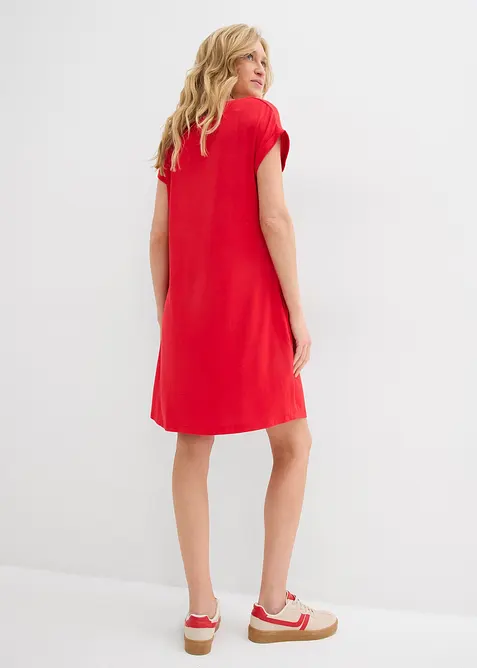 Jersey-Kleid mit Stickerei aus Viskose-Elasthan-Mix, bonprix