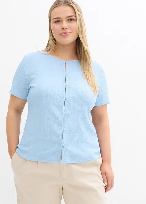 Shirt mit Struktur und Knopfleiste, bonprix