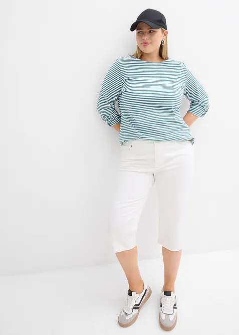 Pantalon corsaire &agrave; taille &eacute;lastiqu&eacute;e, bonprix