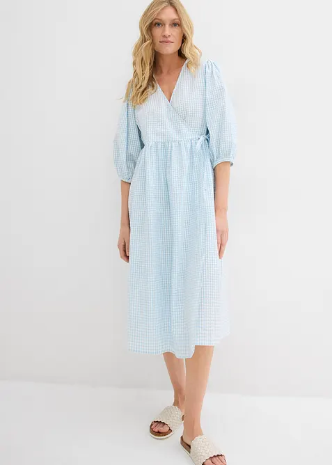 Wickelkleid  aus Strukturmaterial, bonprix