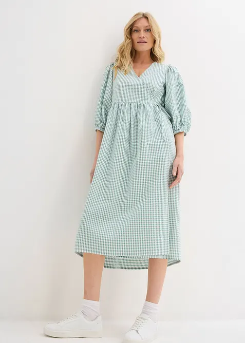 Wickelkleid  aus Strukturmaterial, bonprix