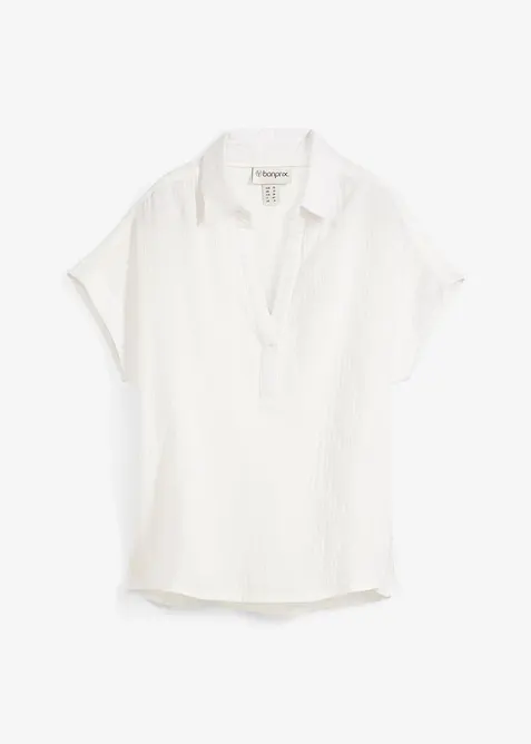 Kurzarmbluse aus luftigem Musselin, bonprix