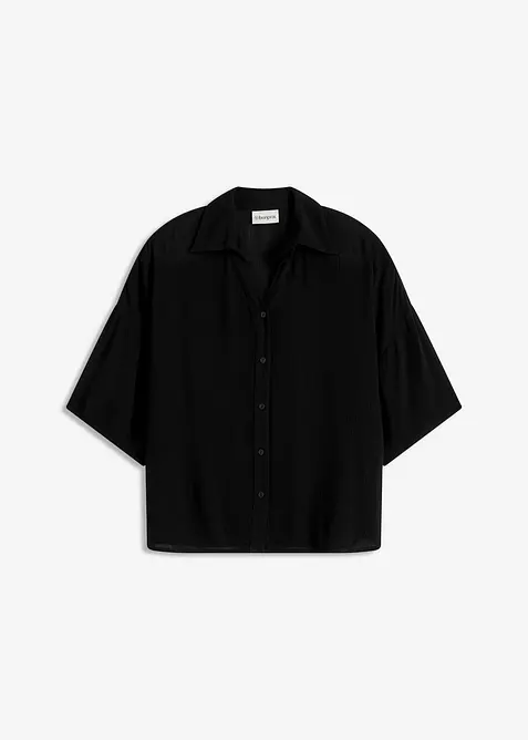 Kurze Strandbluse aus flie&szlig;ender Viskose, bonprix