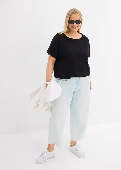 Flammgarn-Shirt aus Bio-Baumwolle mit Smockbund, bonprix