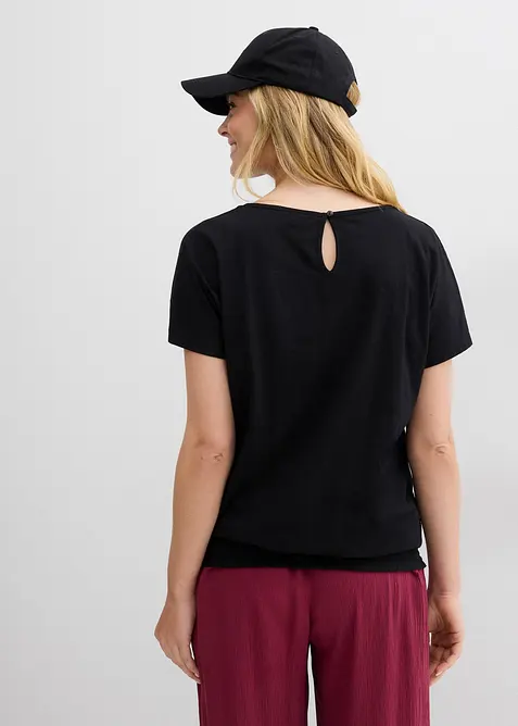 T-shirt en fil flamm&eacute; avec base smock&eacute;e, bonprix