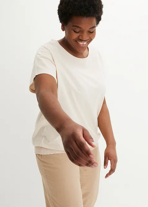 Flammgarn-Shirt aus Bio-Baumwolle mit Smockbund, bonprix