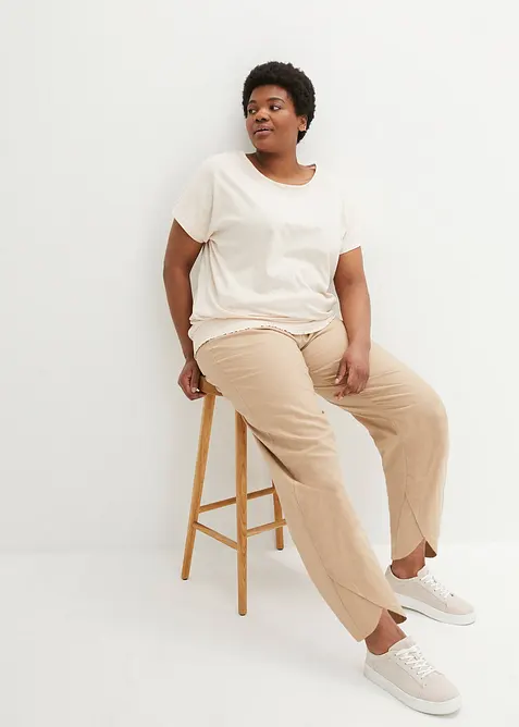 Flammgarn-Shirt aus Bio-Baumwolle mit Smockbund, bonprix