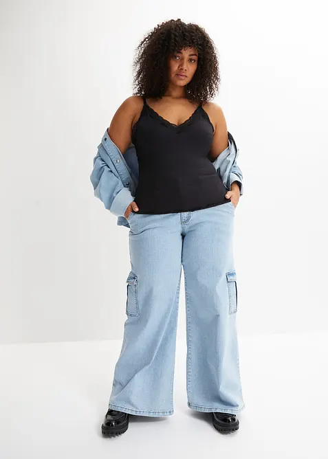 Lot de 2 tops c&ocirc;tel&eacute;s doux, bonprix