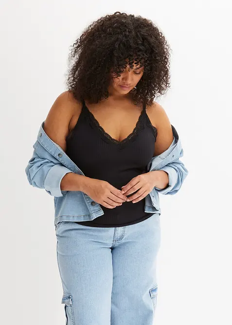 Lot de 2 tops c&ocirc;tel&eacute;s doux, bonprix