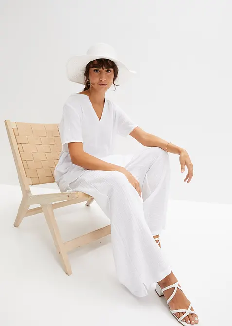 Tunique longue en gaze 100% coton, bonprix