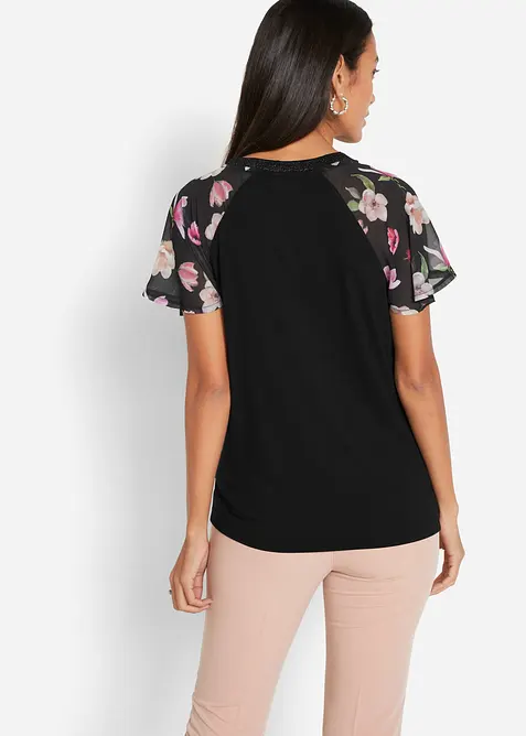 Shirt mit Chiffon&auml;rmeln, bonprix