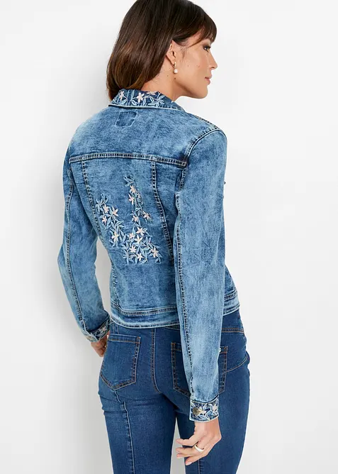 Jeansjacke mit Stickerei, bonprix