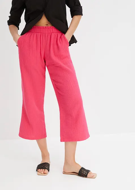 Pantalon large en gaze de coton, bonprix