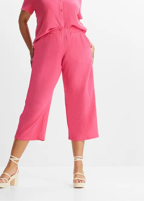 Pantalon large en gaze de coton, bonprix