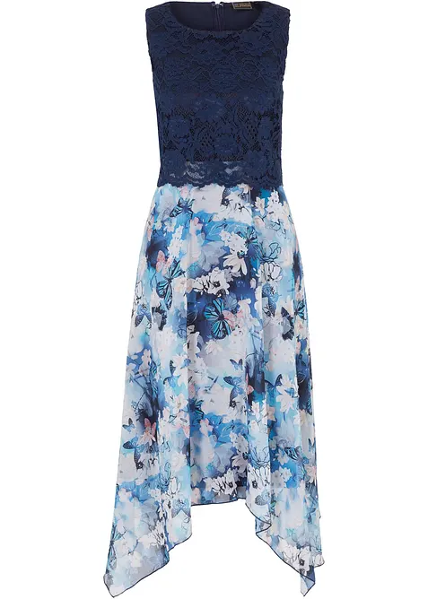 Robe en mousseline avec dentelle, bonprix