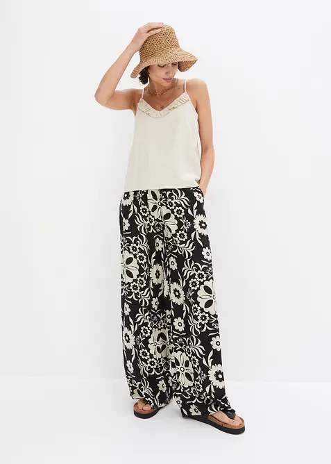 Pantalon large en viscose fluide, bonprix