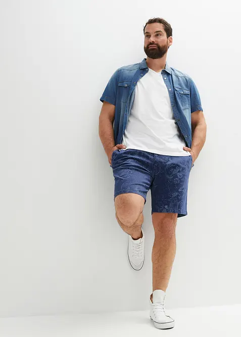 Jeanshemd, Kurzarm aus reiner Bio-Baumwolle, Slim Fit, bonprix