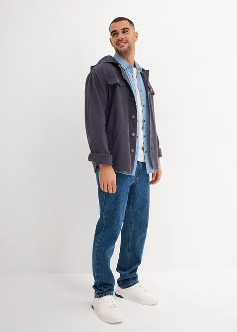 Jeanshemd, Kurzarm aus reiner Bio-Baumwolle, Slim Fit, bonprix