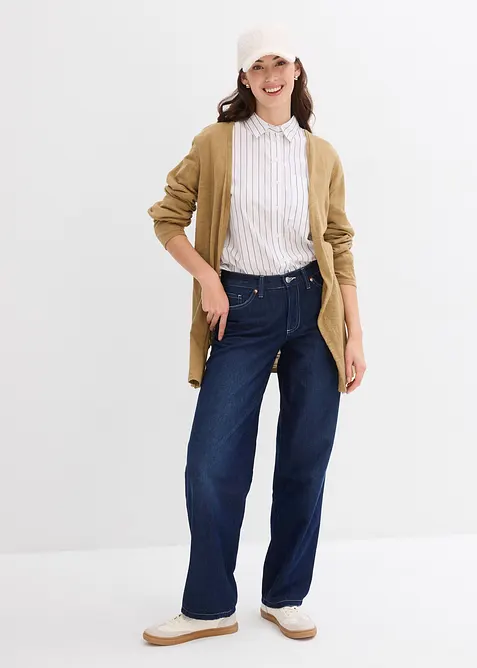 Gilet en maille 100% coton flamm&eacute;, bonprix