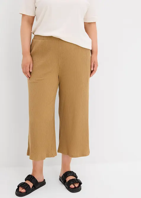 Pantalon en jersey c&ocirc;tel&eacute; &agrave; taille &eacute;lastiqu&eacute;e, bonprix