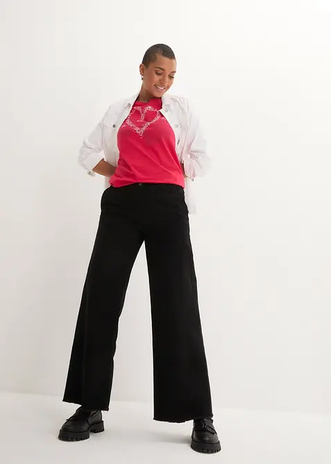 Shirt mit Herzdruck aus Bio-Baumwolle, bonprix