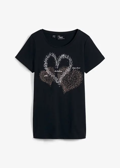 T-shirt coton &agrave; imprim&eacute; c&oelig;ur, bonprix