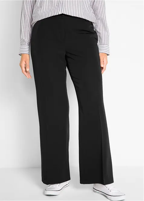 Pantalon large &agrave; pinces et taille &eacute;lastiqu&eacute;e, bonprix