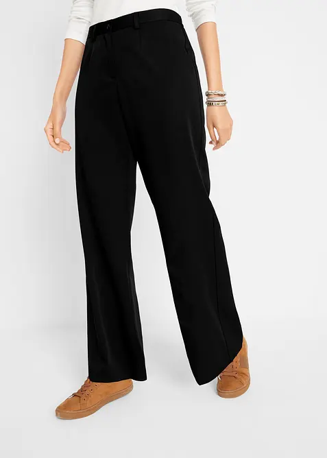 Pantalon large &agrave; pinces et taille &eacute;lastiqu&eacute;e, bonprix