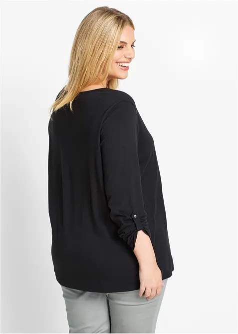 Shirt mit Knopfleiste aus reiner Bio-Baumwolle, bonprix