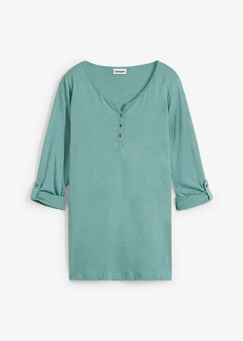 Shirt mit Knopfleiste aus reiner Bio-Baumwolle, bonprix