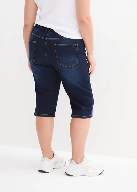 Bermuda en jean, taille mi-haute &eacute;lastiqu&eacute;e, bonprix
