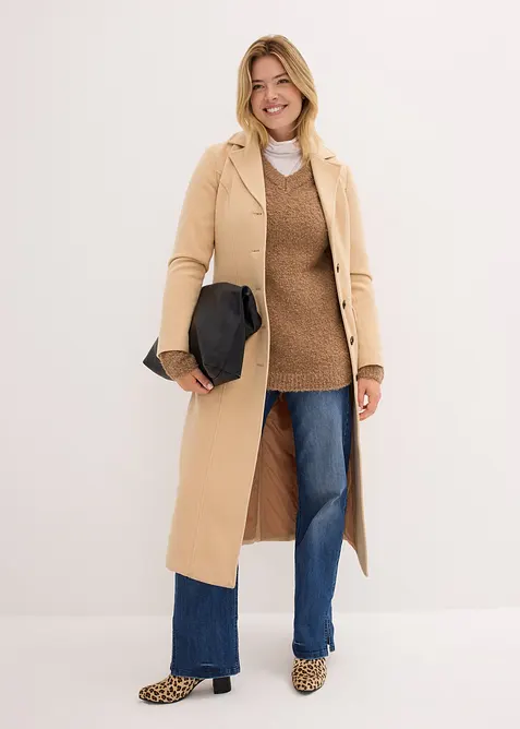 Grobstrick-Pullover mit V-Ausschnitt, bonprix