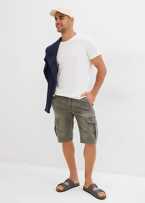 Bermuda en sweat effet jean, regular, bonprix