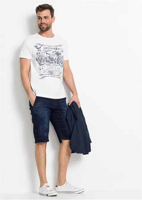 Bermuda en sweat effet jean, regular, bonprix