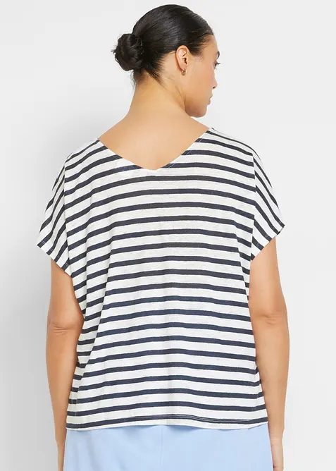 Shirt aus reinem Leinen mit Fledermaus&auml;rmeln, bonprix