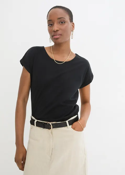 Shirt mit Seidenanteil, bonprix