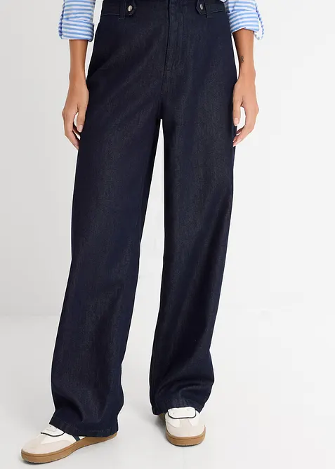 Jean droit et loose, taille haute, bonprix