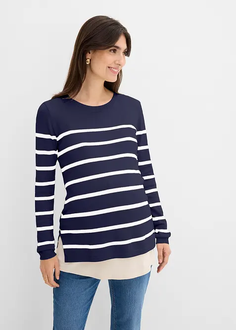 2-in-1 leichter Umstands- und Stillpullover, bonprix