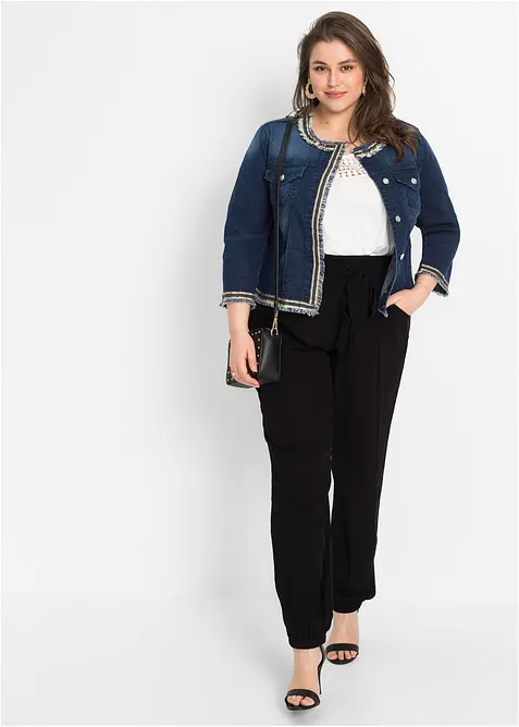 Veste en jean &agrave; franges, bonprix