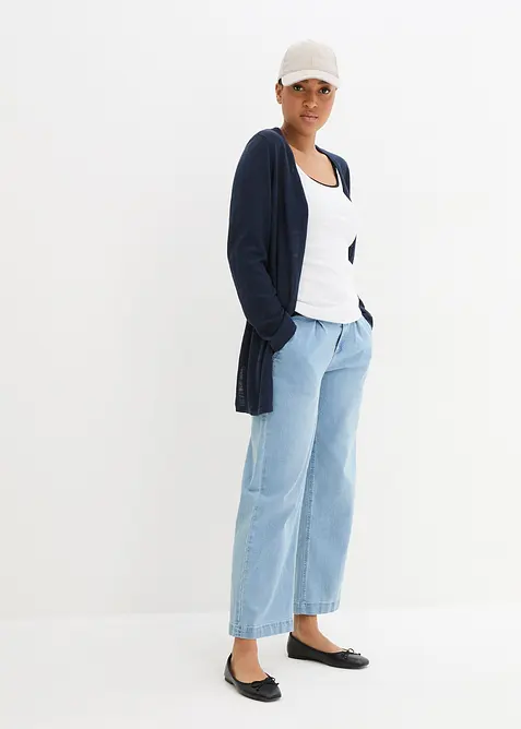 Gilet en maille 100% coton flamm&eacute;, bonprix