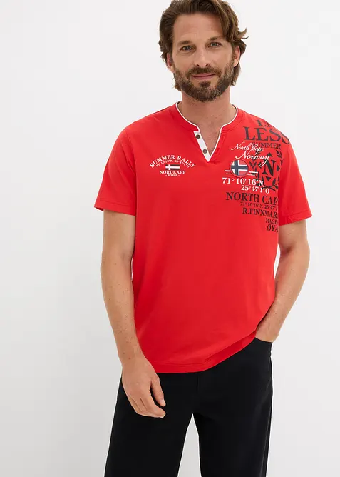 Henleyshirt, Kurzarm aus reiner Bio-Baumwolle, bonprix