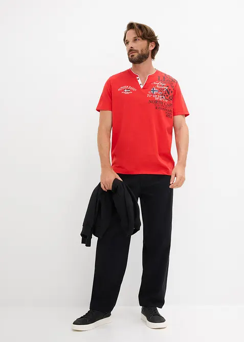 Henleyshirt, Kurzarm aus reiner Bio-Baumwolle, bonprix