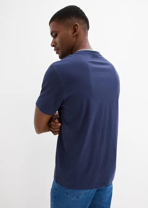 Henleyshirt, Kurzarm aus reiner Bio-Baumwolle, bonprix