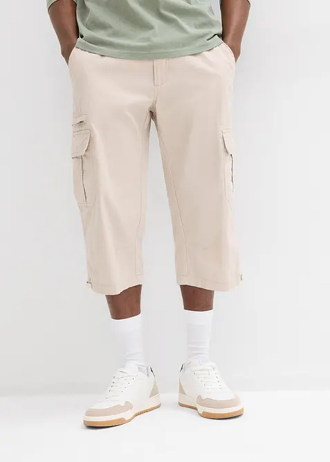 Bermuda long poches cargo regular 100% coton, bonprix