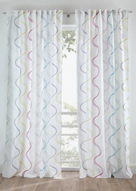 Vorhang mit Wellendruck (1er Pack), bonprix