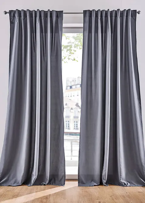 Lot de 2 rideaux en microfibre, bonprix